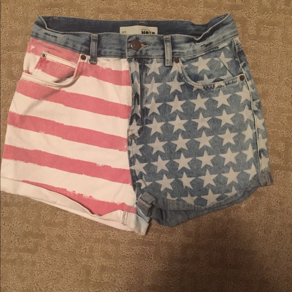 American flag high waisted shorts